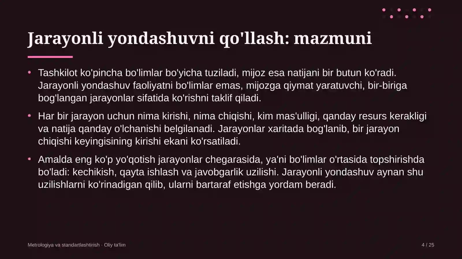 Beton zavodlarida jarayonli yondashuvni qo'llash 4