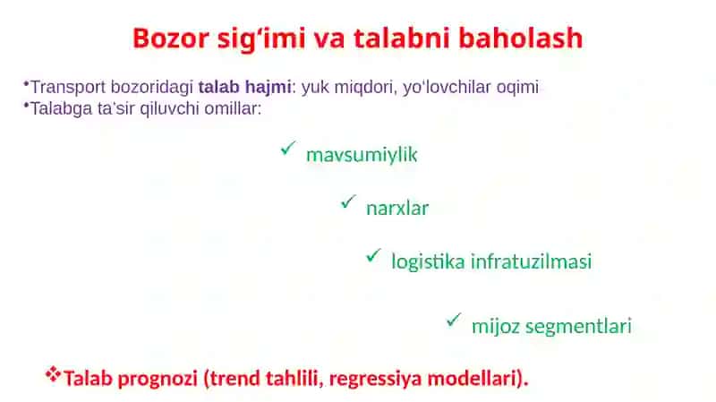 Zamonaviy logistika yetkazib berishida marketing tadqiqotlari 4