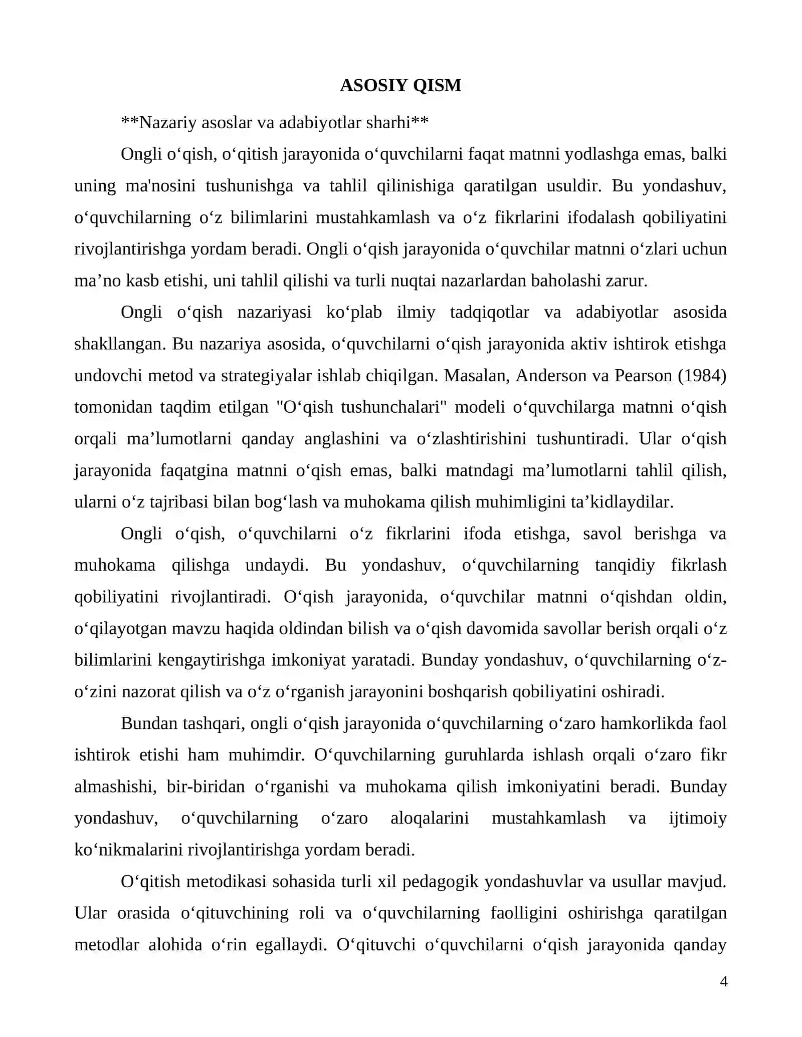 Ongli oʻqishni ta'minlash usullari va ularning ahamiyati 4