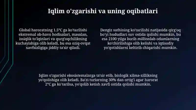 Global ekologik muammolar va ularni hal qilishdagi innovatsion yechimlar 4