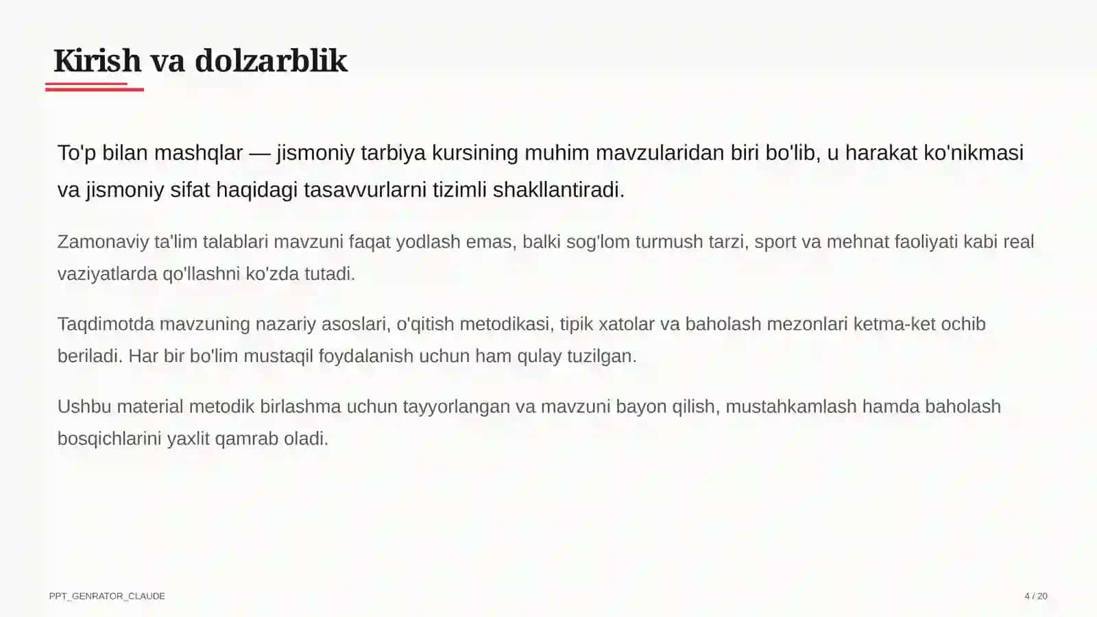 To'p bilan mashqlar (2-sinf) 4