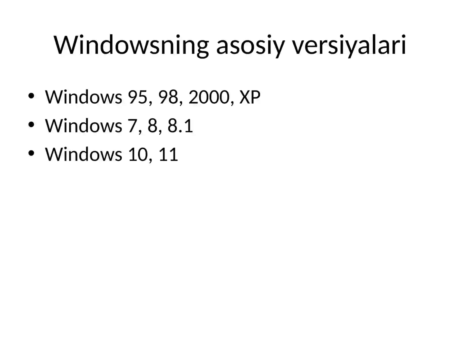 MS Windows operatsion tizimi va uning imkoniyatlari 4