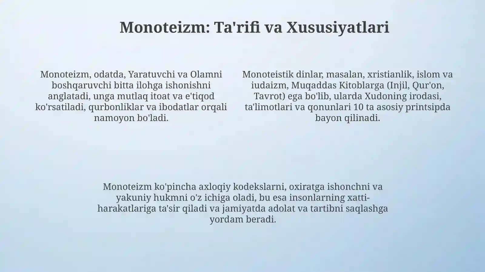 Dinning turlari: politeizm, monoteizm va genoteizm 4