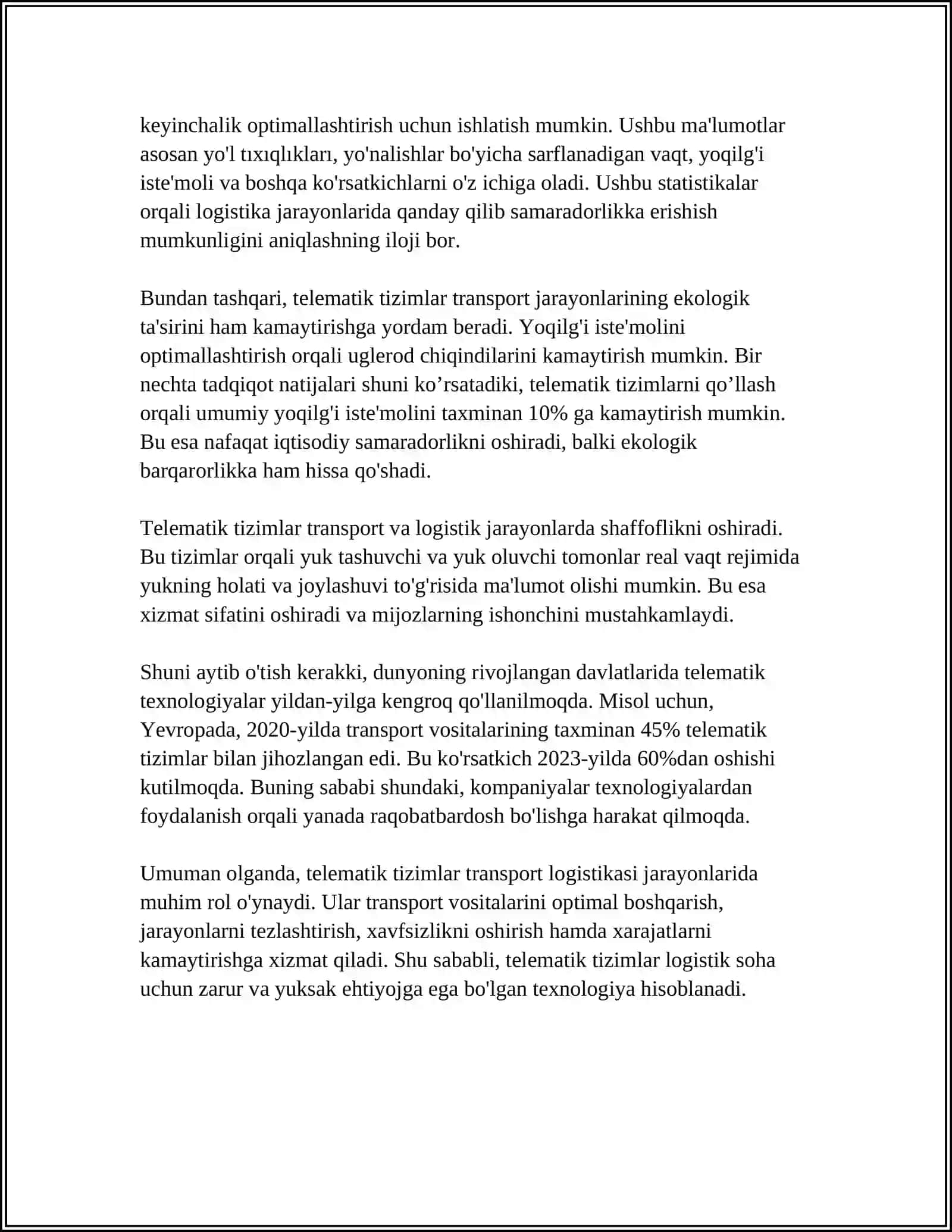 TRANSPORT LOGISTIKASIDA TELIMATIK TIZIMLARI 4