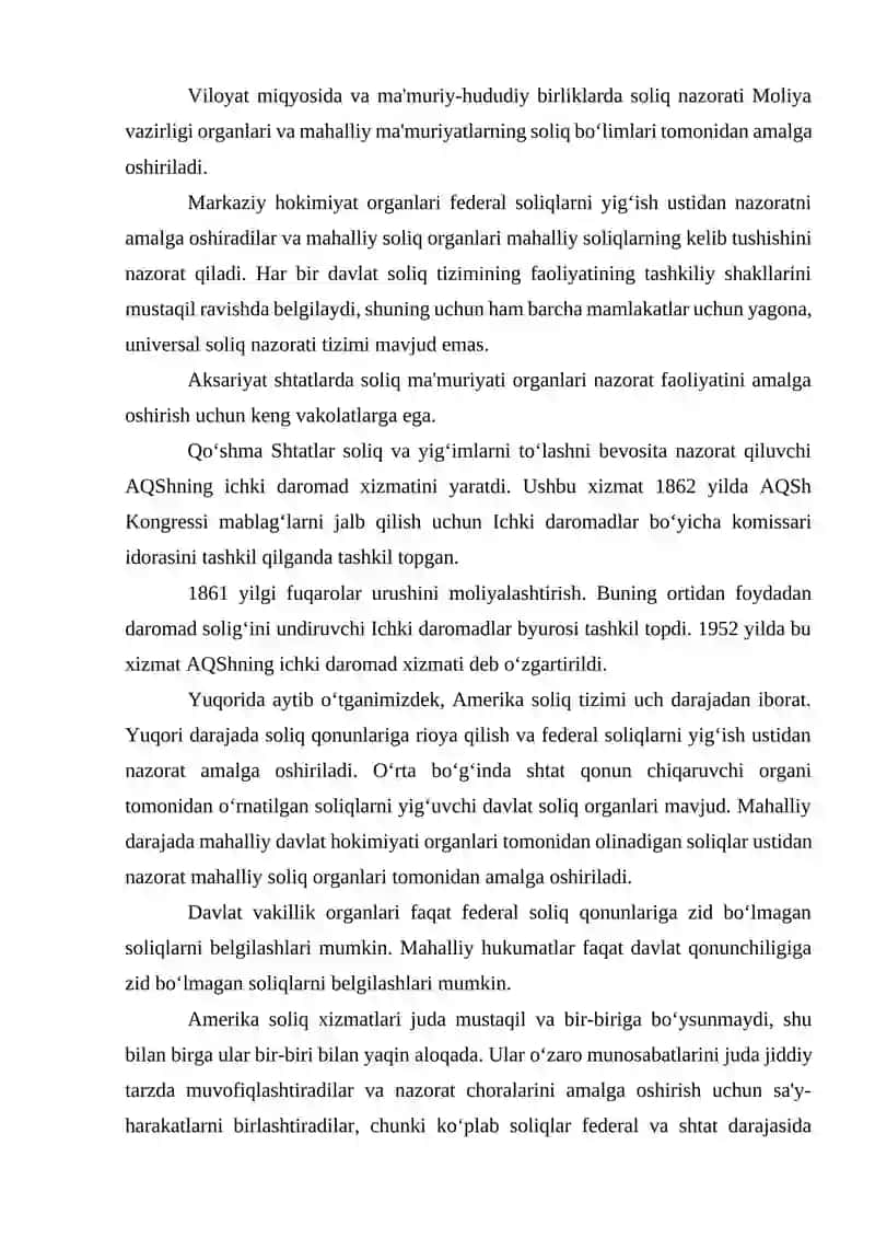 AMERIKA QO‘SHMA SHTATLARIDA SOLIQ NAZORATINI AMALGA OSHIRISH VA UNING HUQUQIY ASOSLARI 4