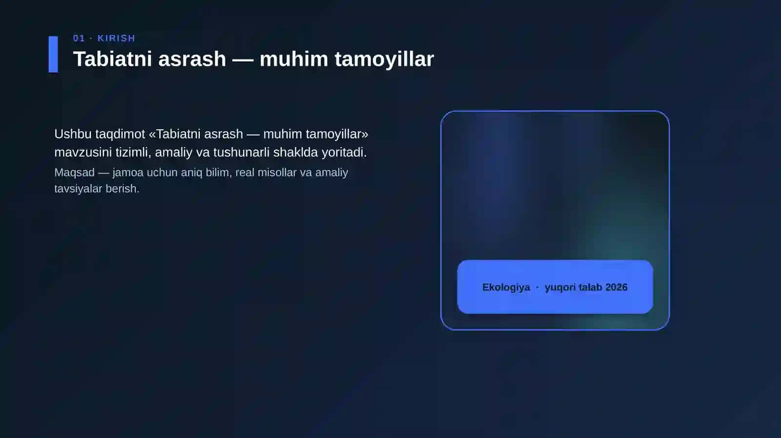 Tabiatni asrash — muhim tamoyillar 4