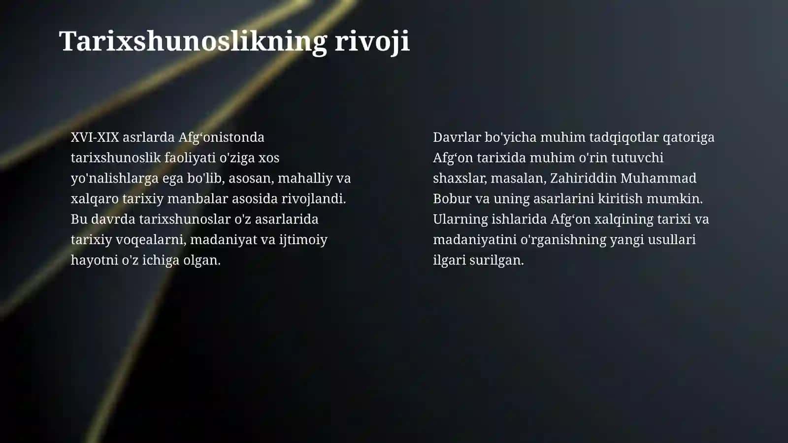 XVI-XIX asrda Afgʻonistonda tarixshunosligi 4