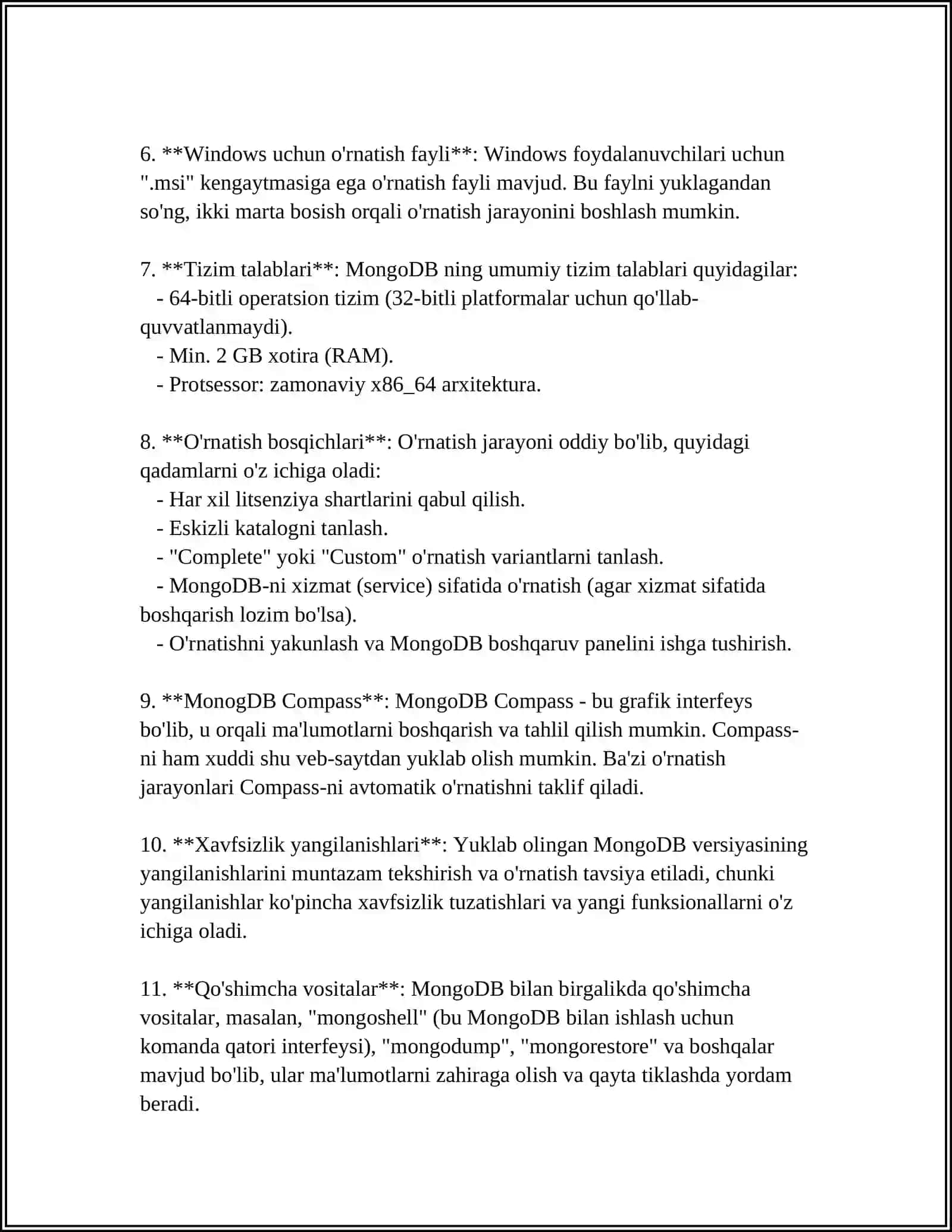 MongoDB dasturini òrnatish. Ishchi muhitini sozlash 4