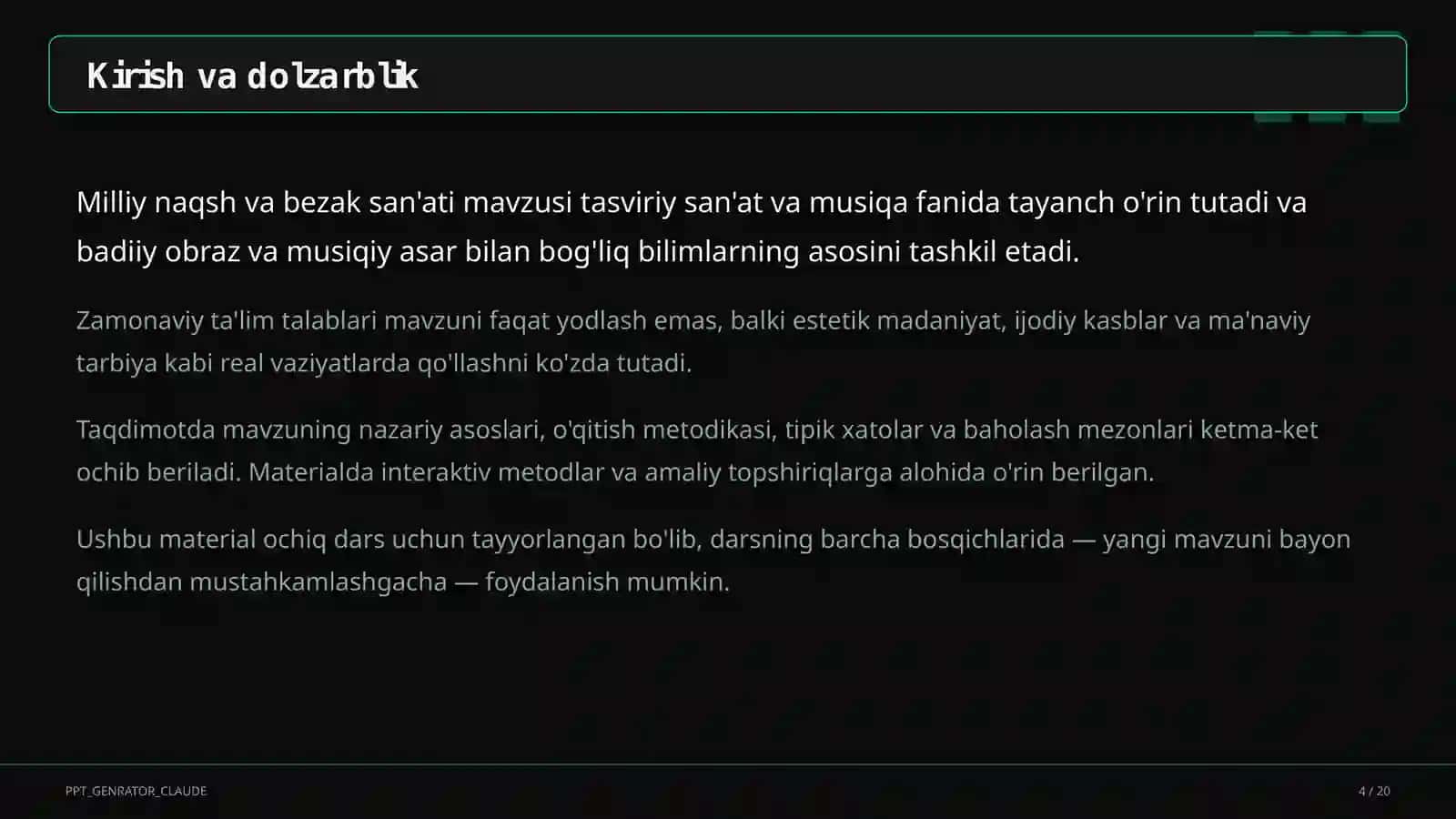 Milliy naqsh va bezak san'ati (3-sinf) 4