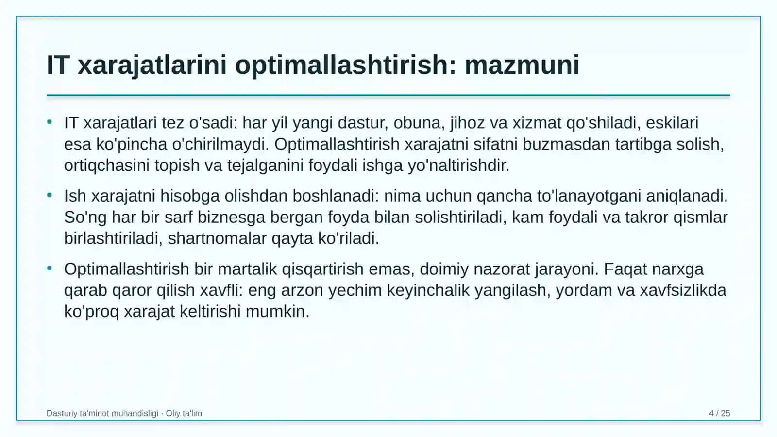 Autsorsing kompaniyalarida IT xarajatlarini optimallashtirish 4