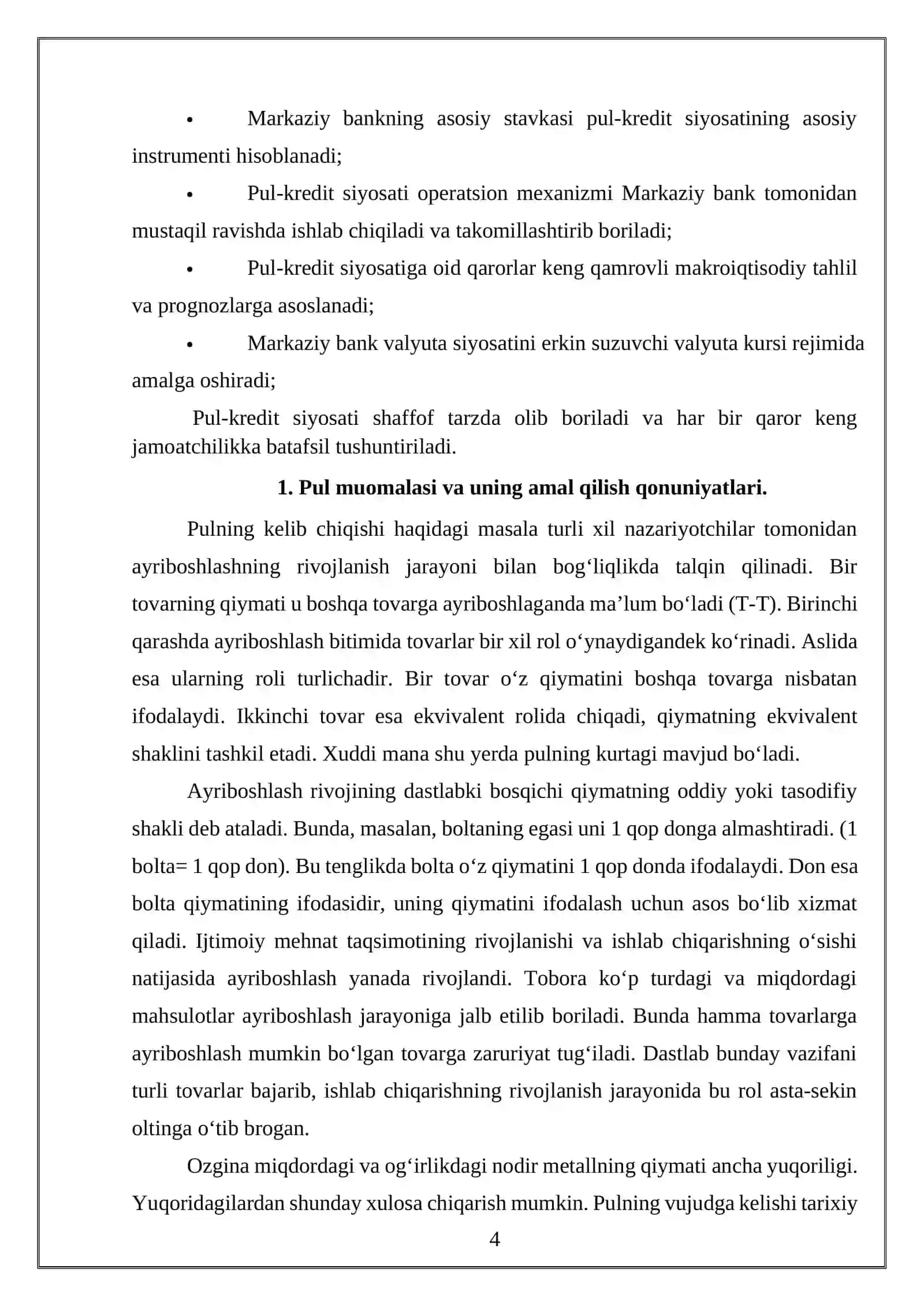 O’zbekiston Respublikasi banklarida pul muomalasini tashkil etish tartibi 4