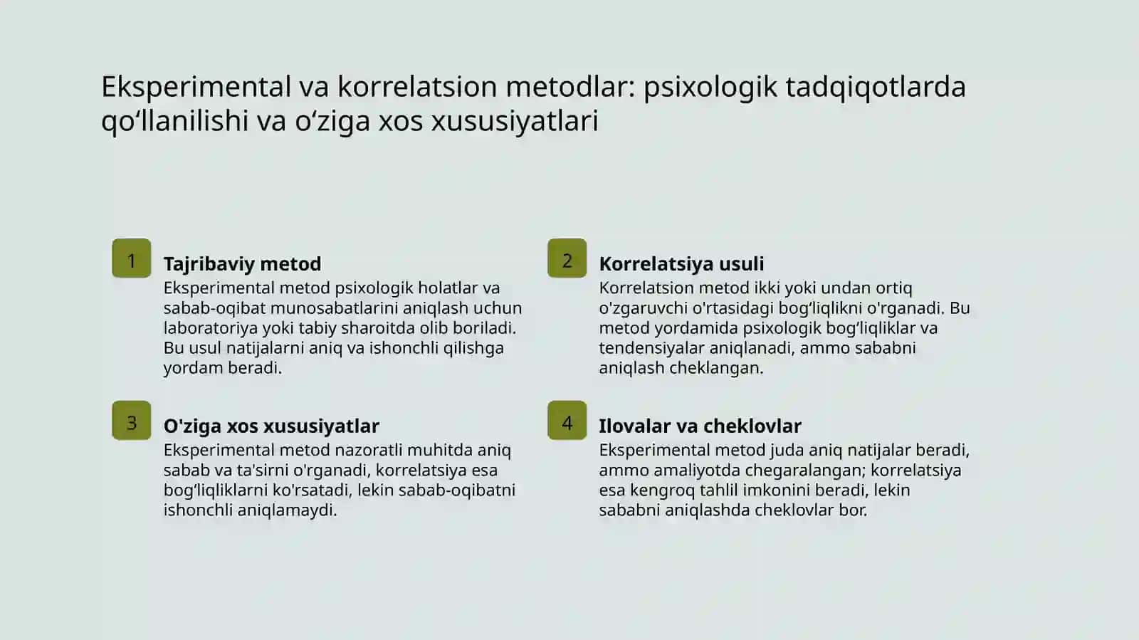 Umumiy psixologiya fanining tadqiqot metodlari 4