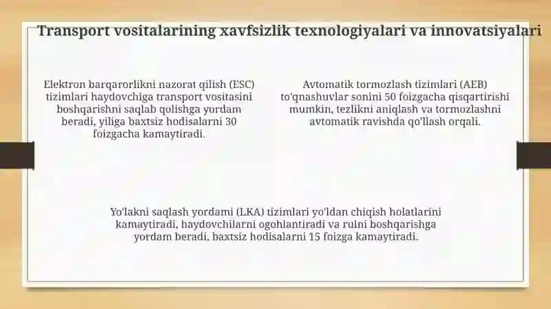 Avtomobil transportida xavfsizlikni nazorat qilish tizimlari 4