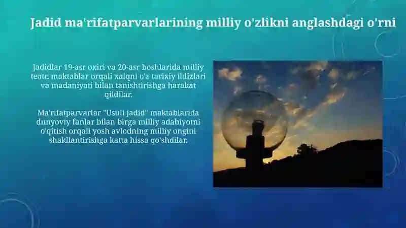 Jadid manfat parvarlarning oʻlka ijtimoiy manaviy hayotida tutgan oʻrni 4