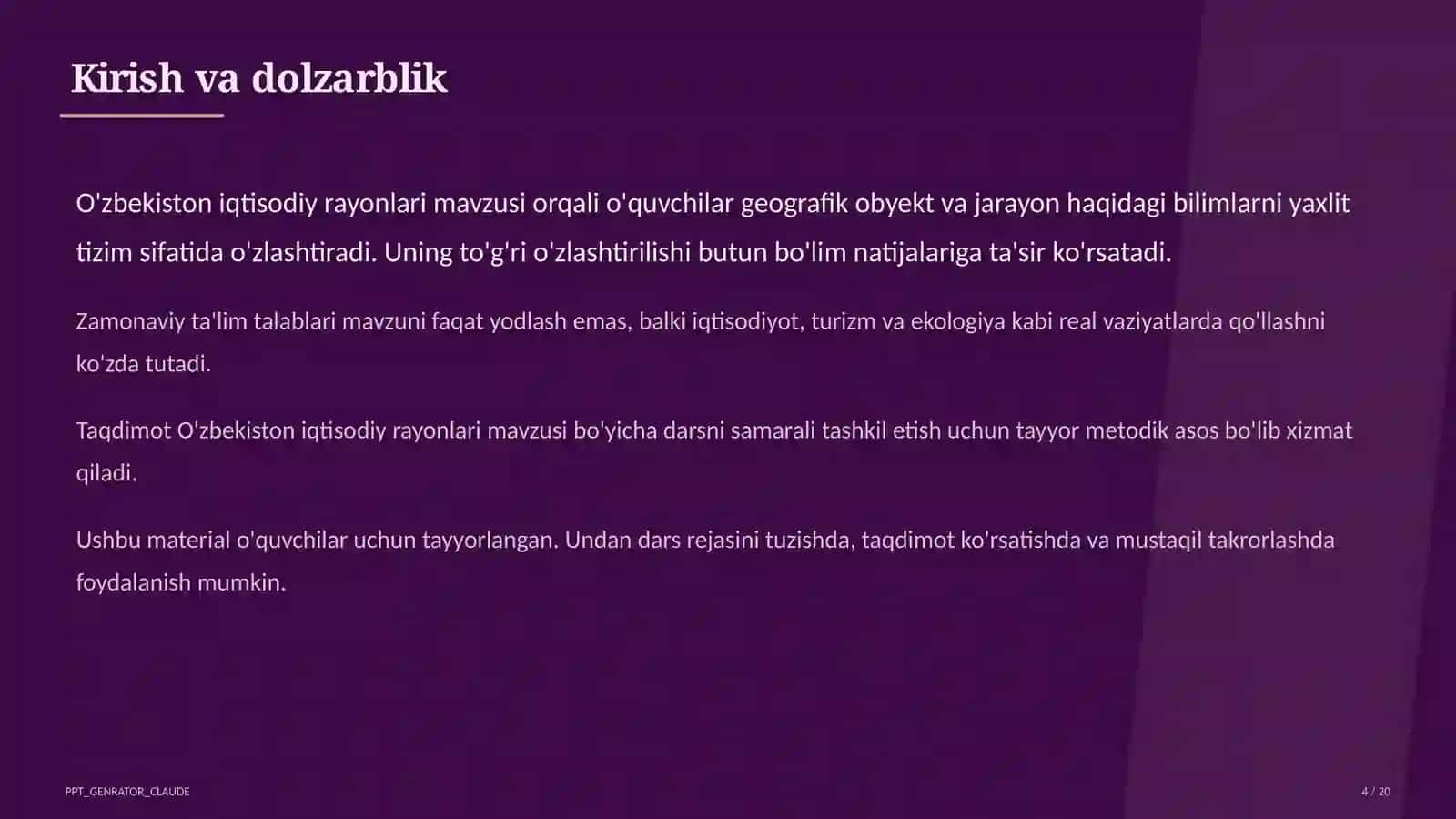 O'zbekiston iqtisodiy rayonlari (9-sinf) 4