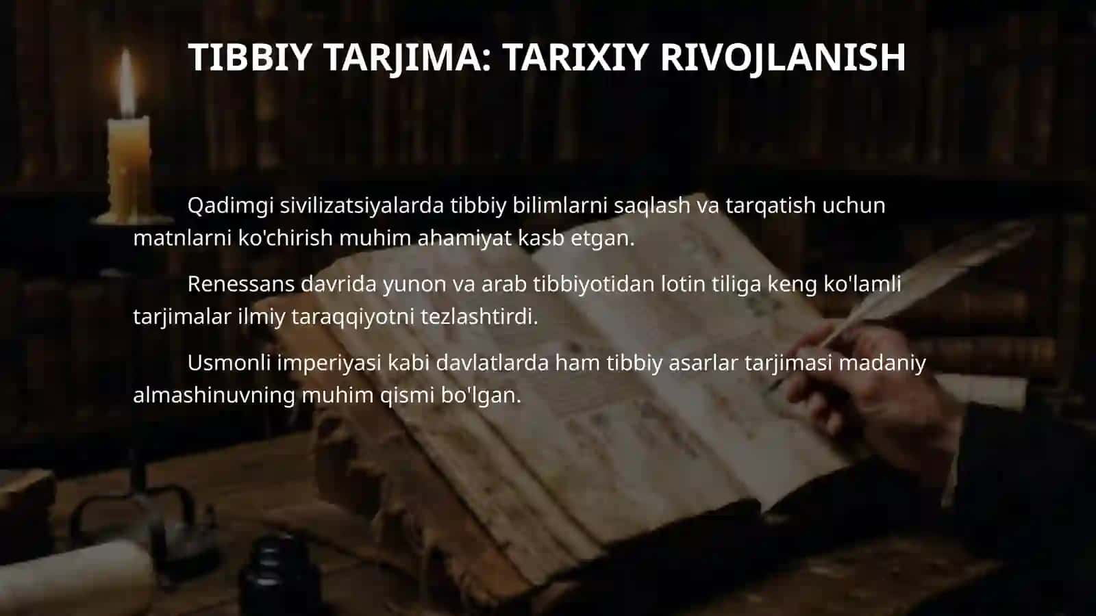 Tibbiyotga oid adabiyotlarni tarjima qilish tarjiribasi 4