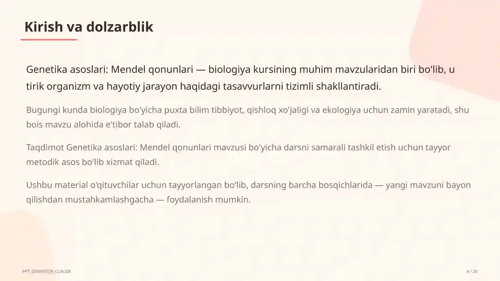 Genetika asoslari: Mendel qonunlari (9-sinf) 4