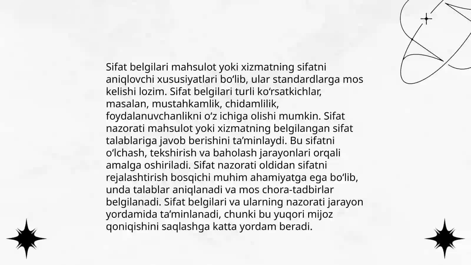 Sifat nazoratini tashkillashtirish 4