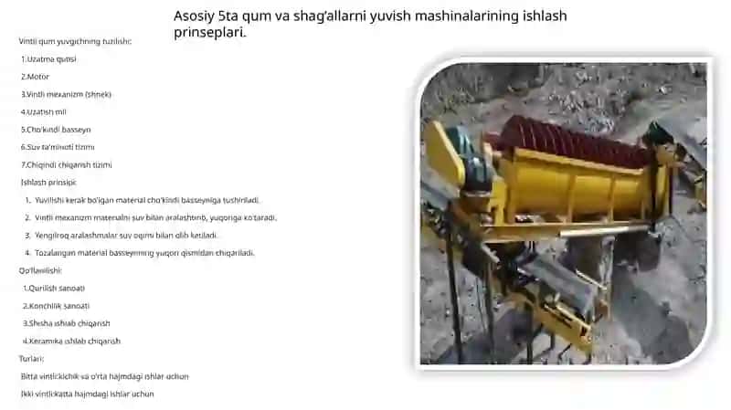 Zamonaviy qum va shag'al yuvgichlari 4