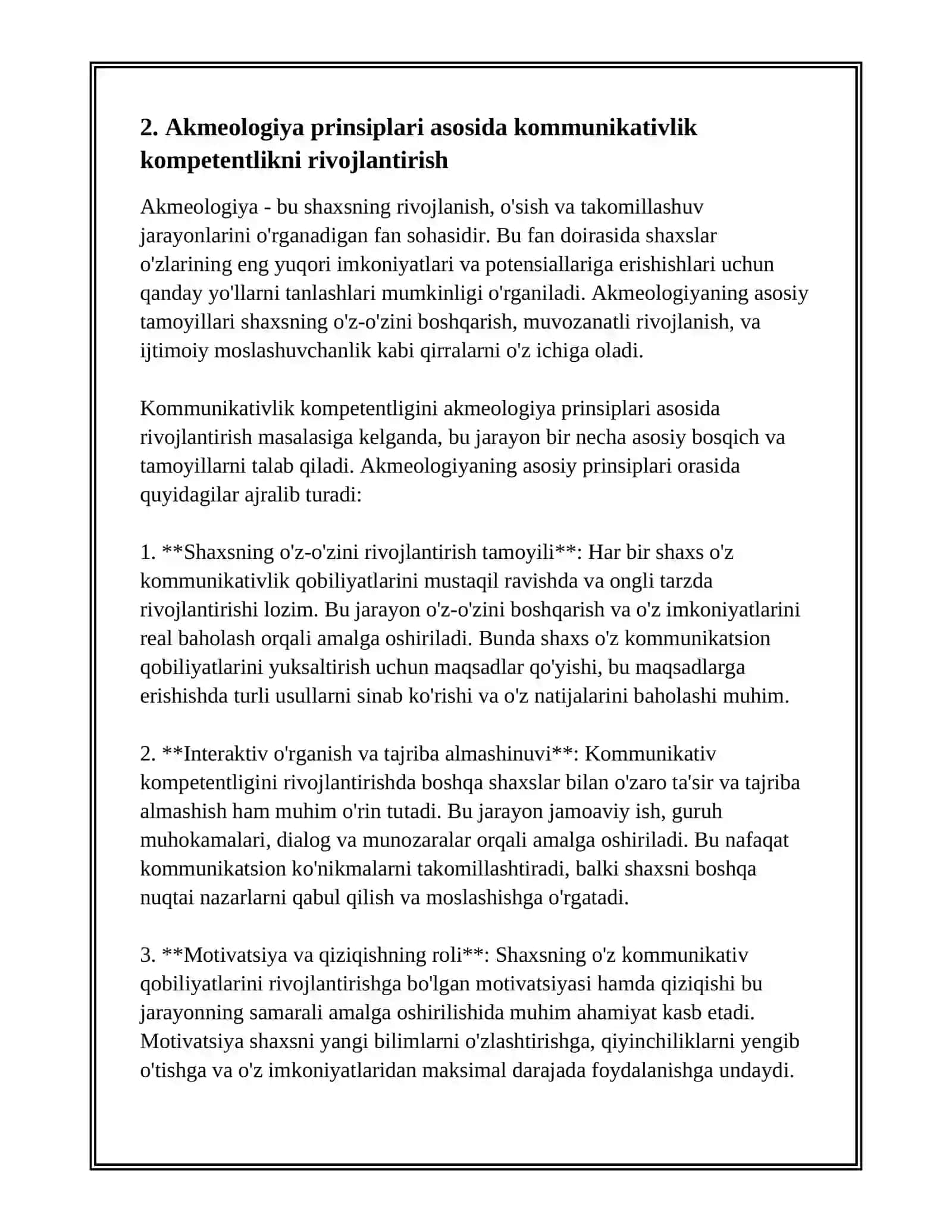 AKMEOLOGIK QOBILIYAT. KOMMUNIKATIVLIK KOMPETENTLIK 4