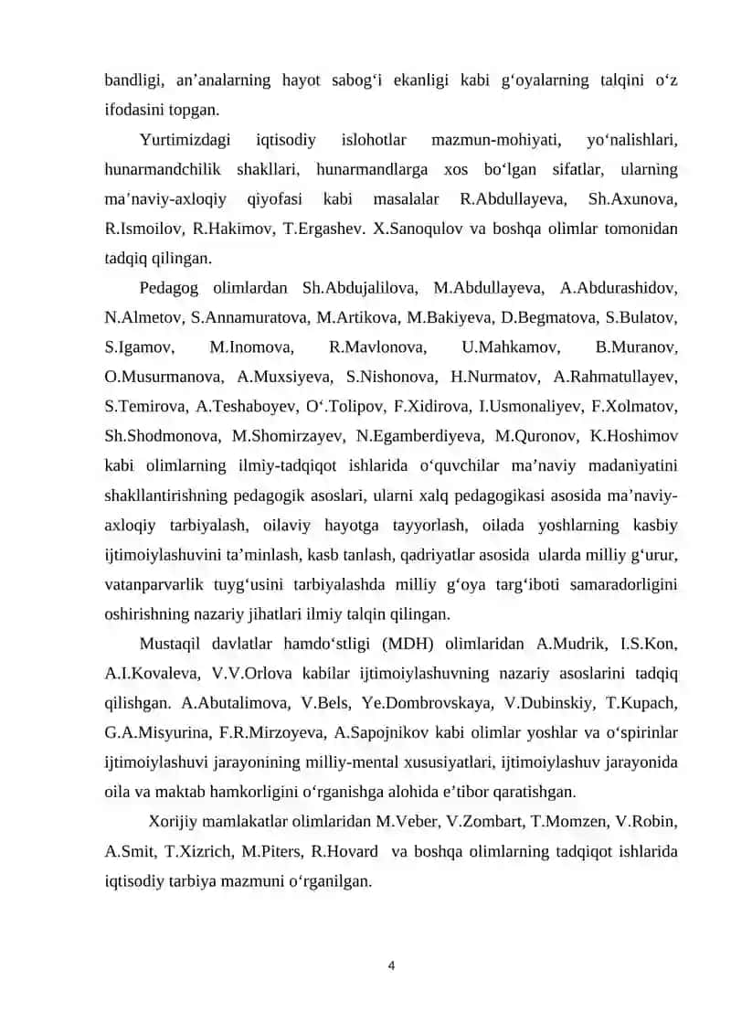 ZAMONAVIY O‘ZBEK OILASI ICHIDAGI ZIDDIYATLAR, INQIROZLAR HAMDA ULARNI BARTARAF ETISHDA O‘QITUVCHI YORDAMI. 4