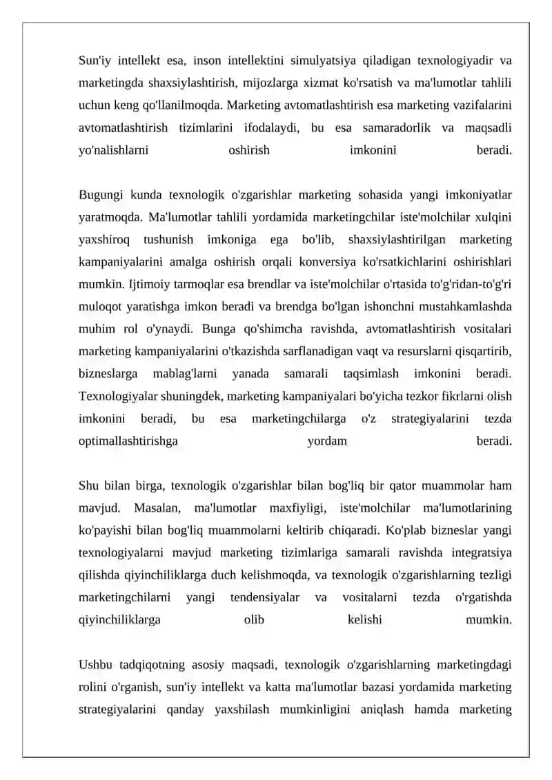 Tehnologik o'zgarishlarning marketinga tasiri 4