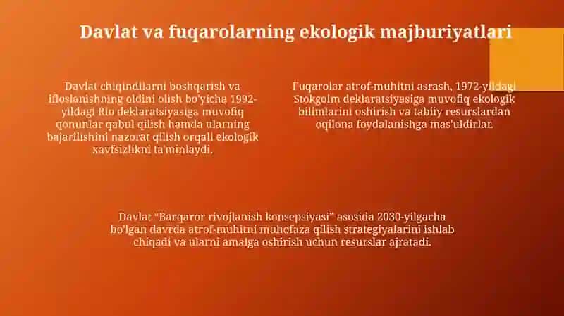 Toza atrof-muhit–insoning asosiy huquqiy sifatida:sifatida:davlat va fuqarolar mas'uliyati 4