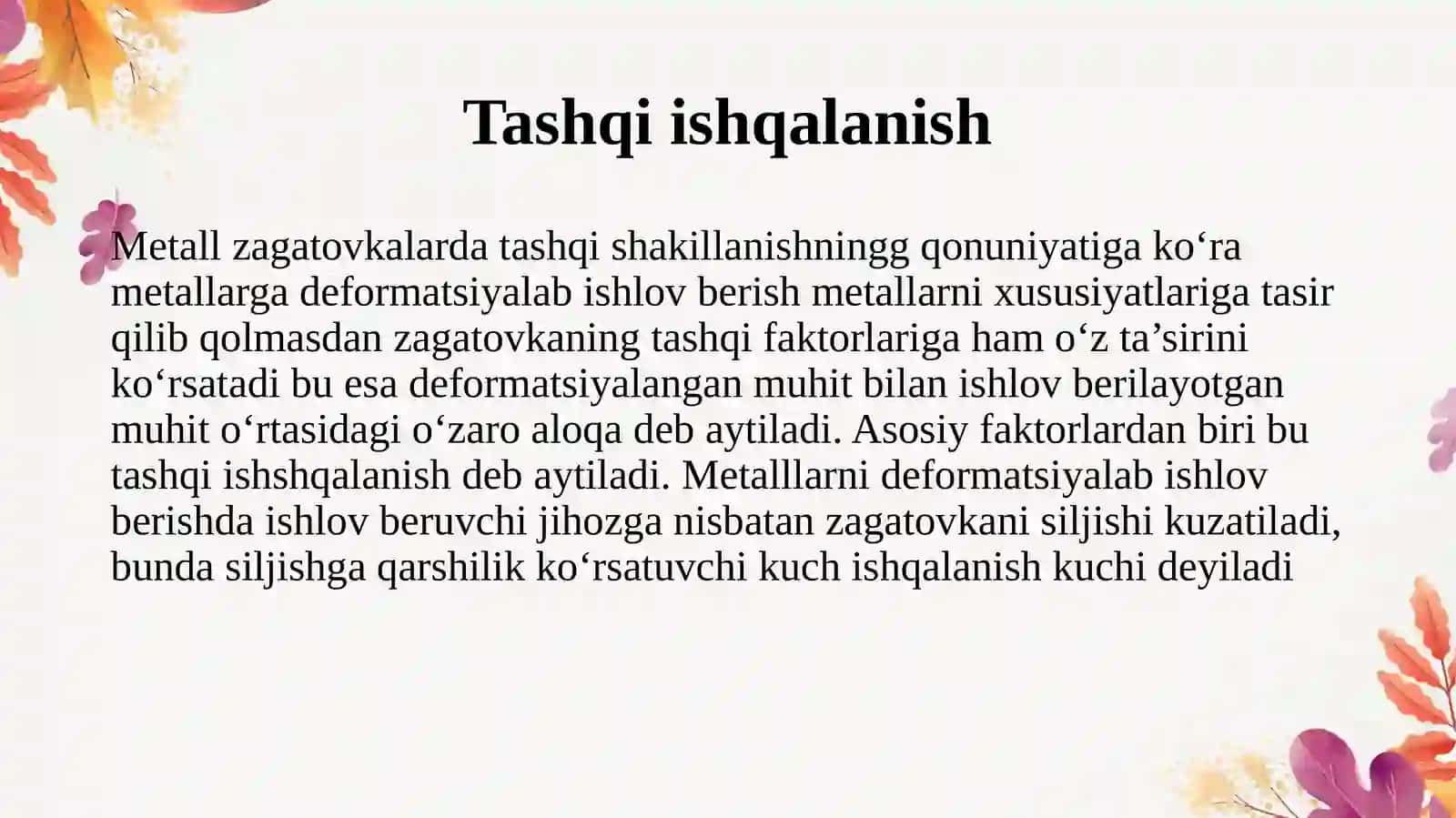 MA’RUZA №2. METALLARNI BOSIM OSTIDA ISHLASHNING FIZIK XOSSALARI 4