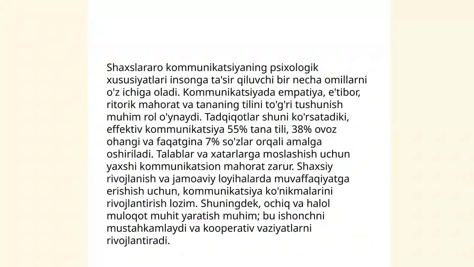 Shaxslararo munosabatlar psixologiyasi 4