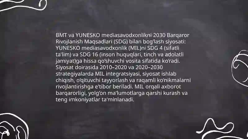 BMT va YUNESKOning mediasavodxonlik va axborot madaniyatiga munosabati 4