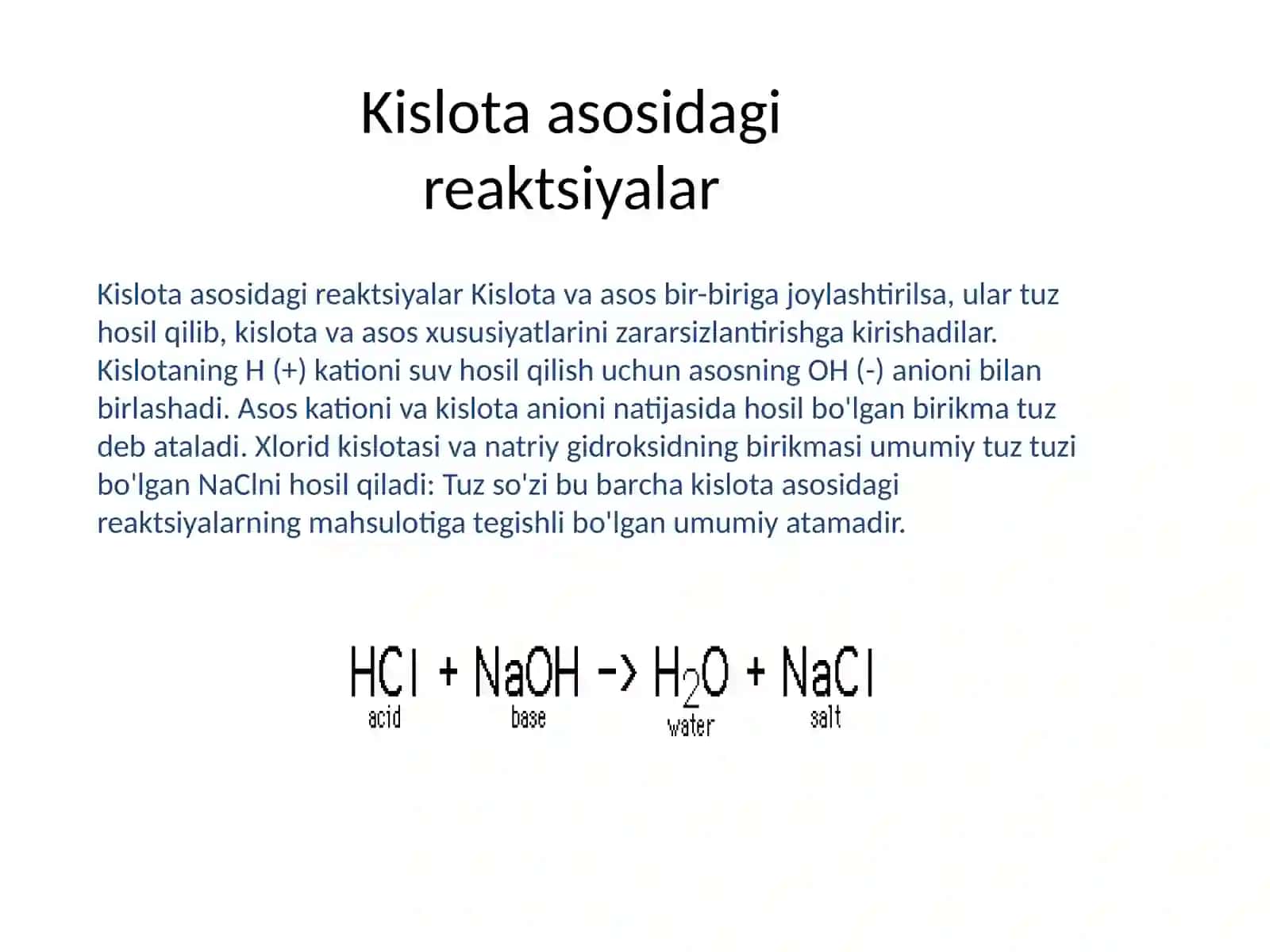 Kislotalar.  Ularni guruhlanishi  va  ularni  asosiy  farqlari‘’ 4