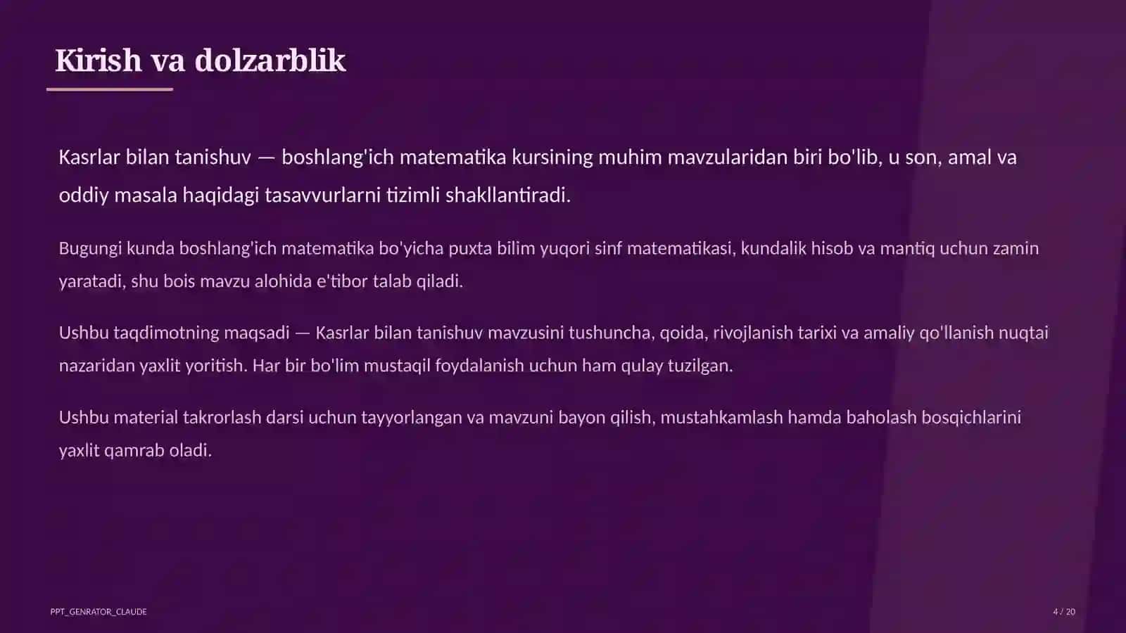 Kasrlar bilan tanishuv (4-sinf) 4