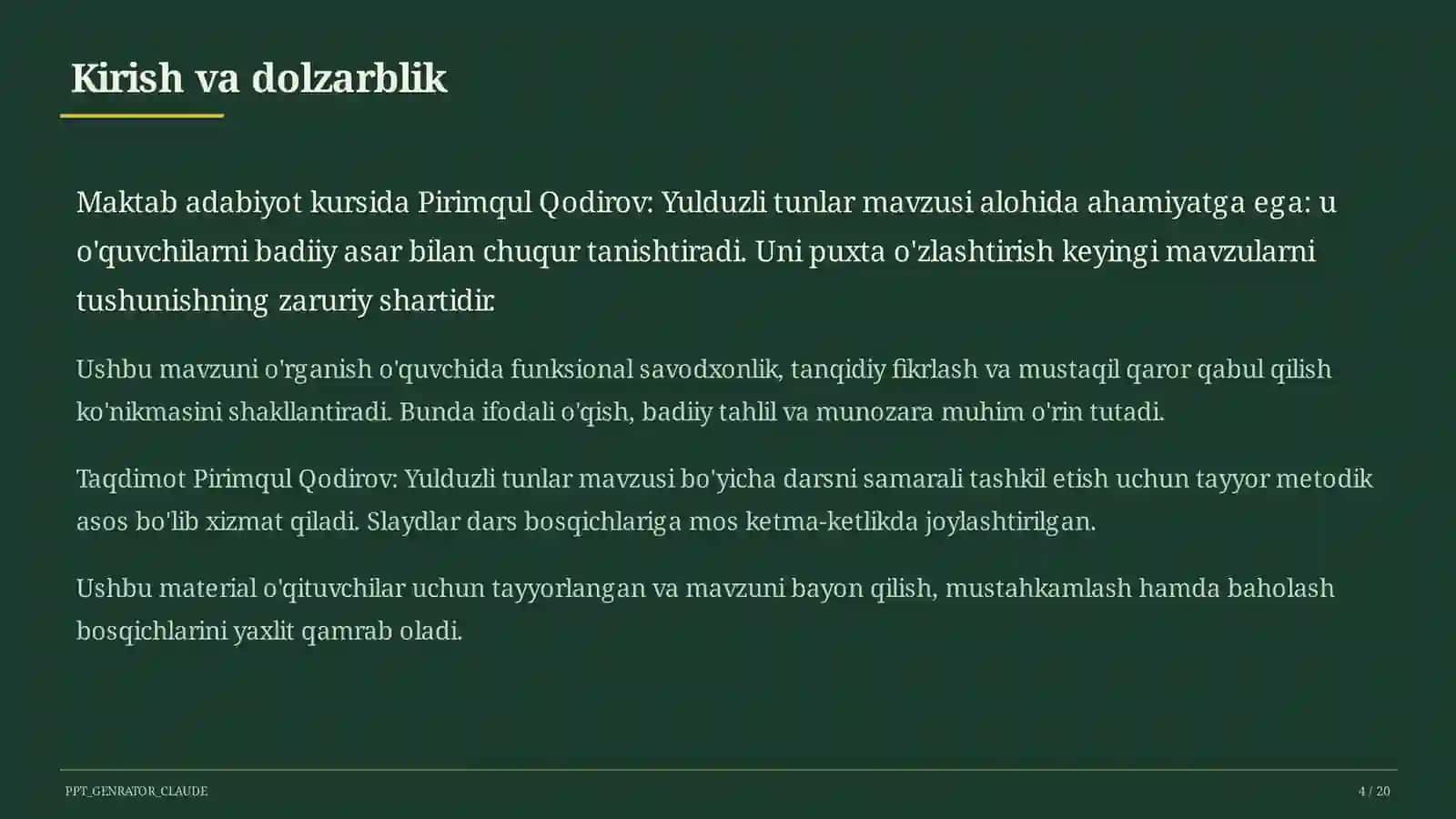 Yulduzli tunlar (11-sinf) 4