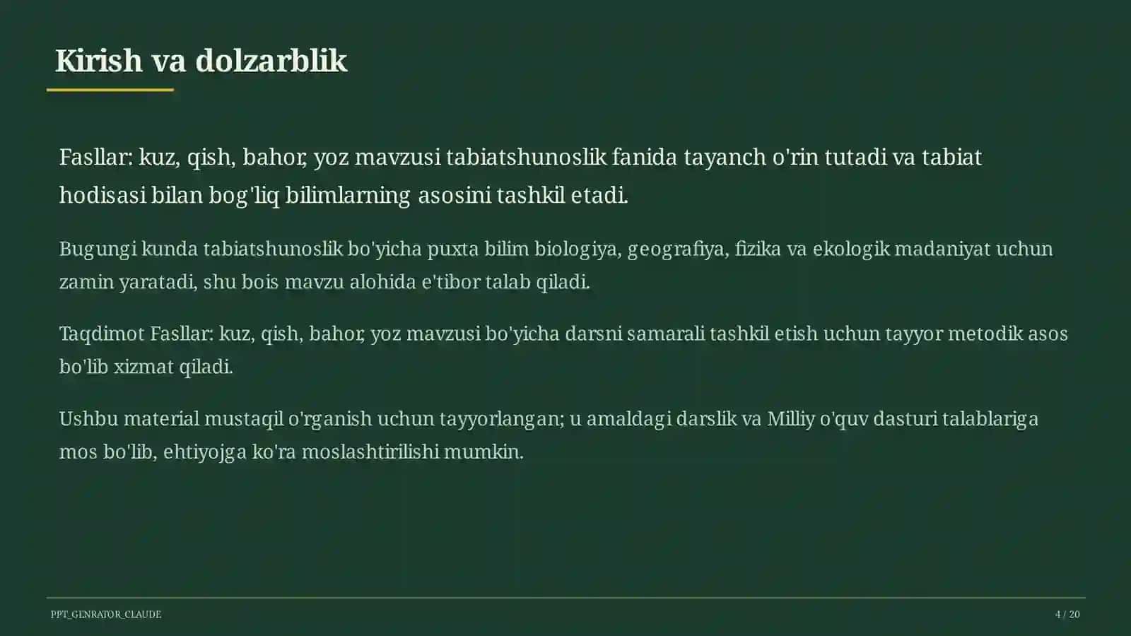 Tabiatshunoslik (1–4) 4