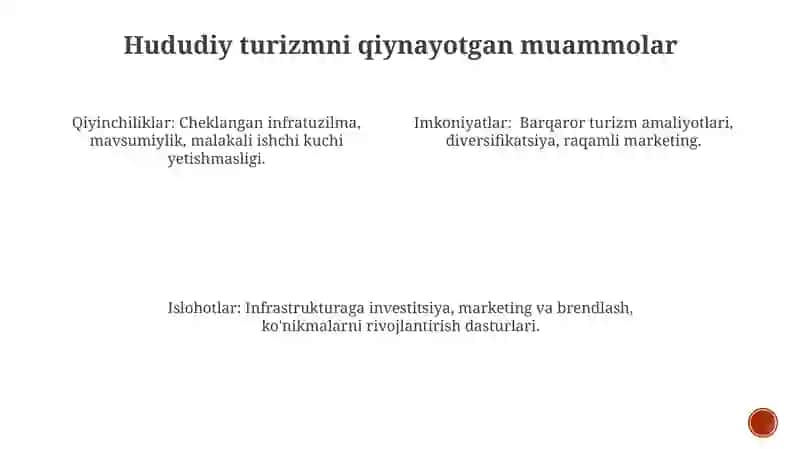 Mintaqaviy turizmga oid olib borilayotgan islohotlar 4