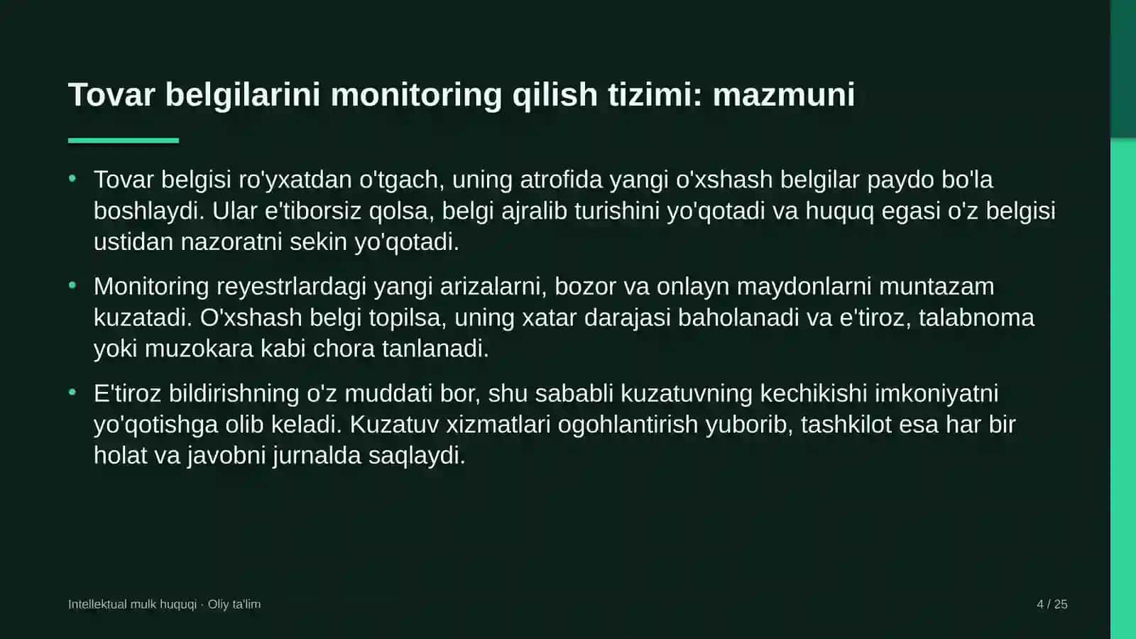 Dasturiy ta'minotni testlash sohasida tovar belgilarini monitoring qilish tizimi 4