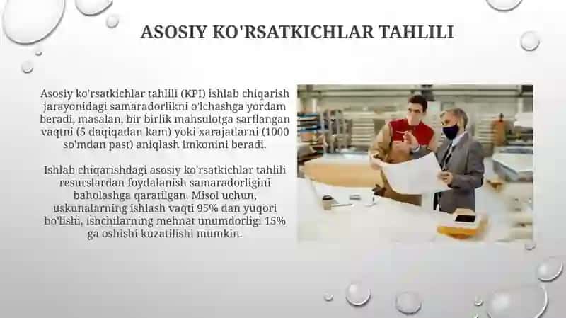 Ishlabchiqarishning umumiy vapirovard natijalari 4