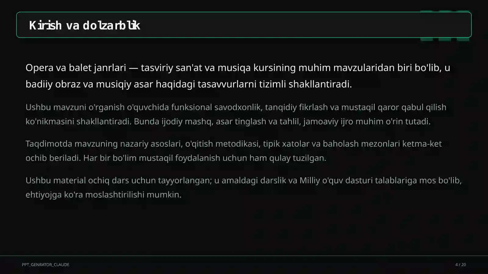 Opera va balet janrlari (6-sinf) 4