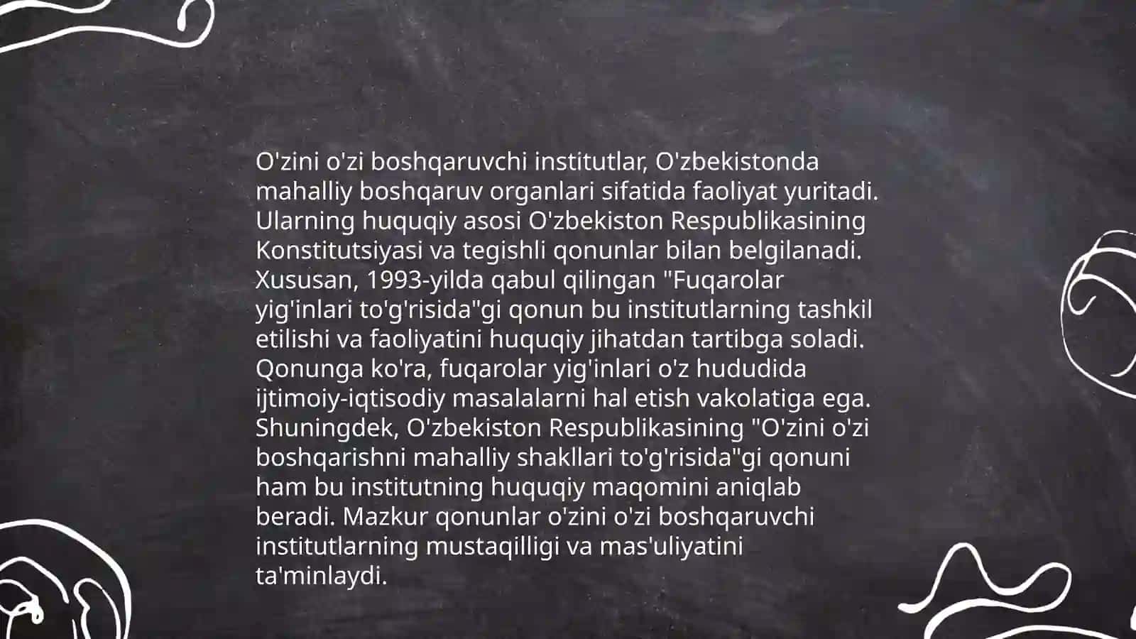 O'zini o'zi boshqaruvchi institutlarning tarixi 4