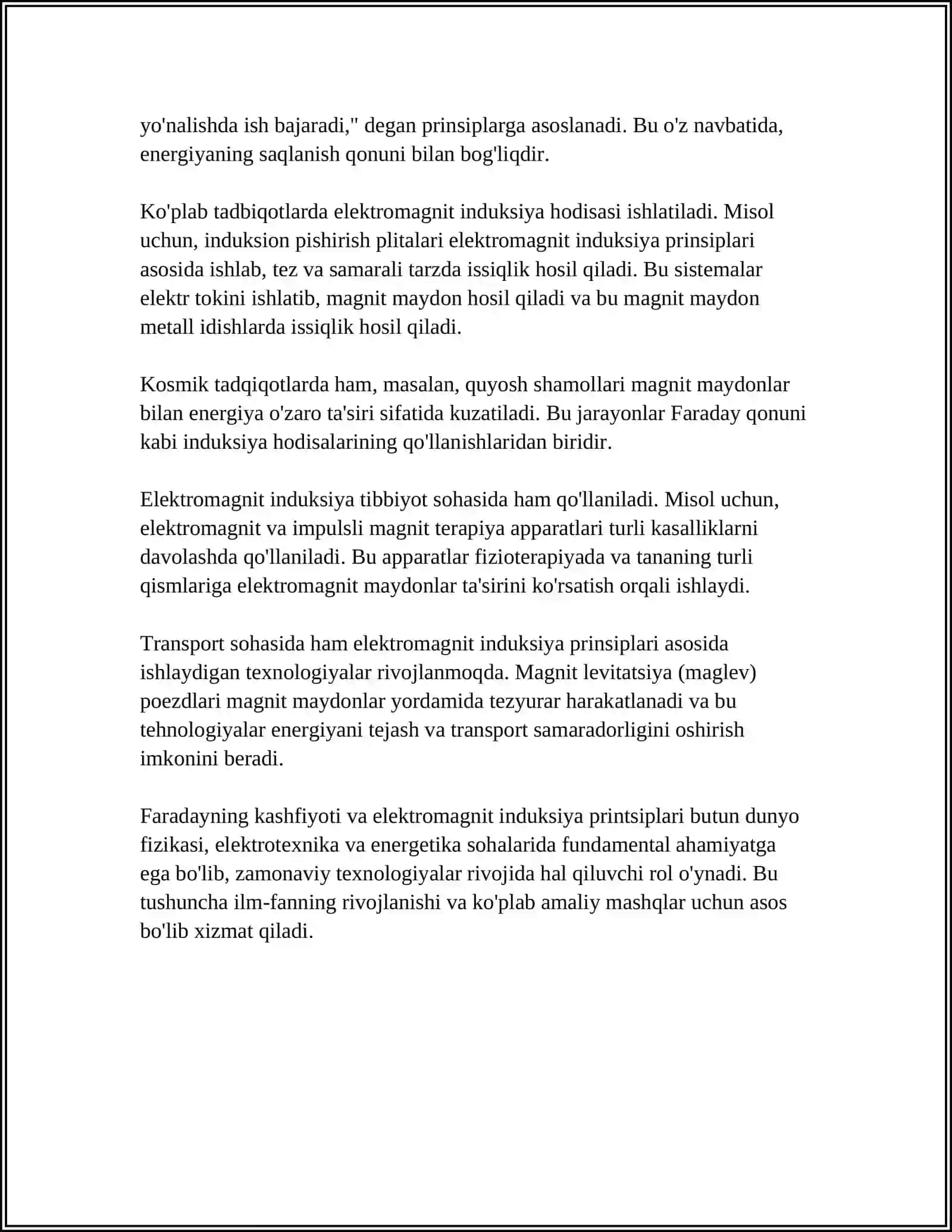 ELEKTROMAGNIT INDUKSIYA.O’ZINDUKSIYA. O’ZARO INDUKSIYA 4