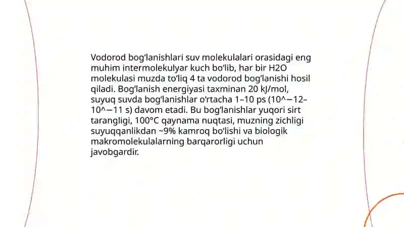 Suv. Xususiyatlari va biologik funktsiyasi. 4