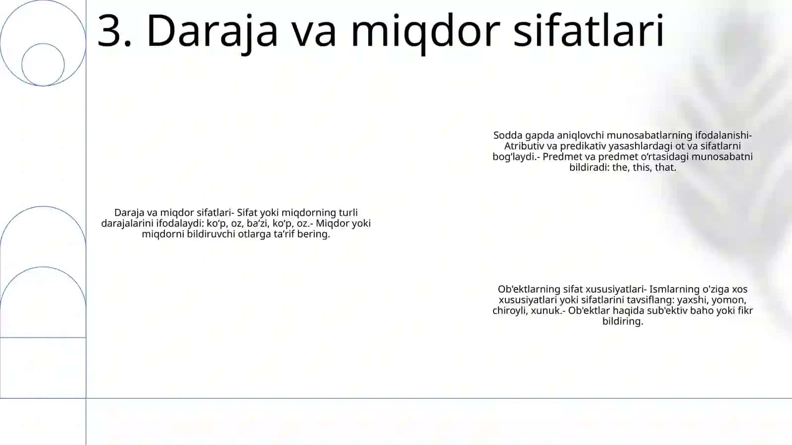 Atributiv munosabatlarning turlari 4