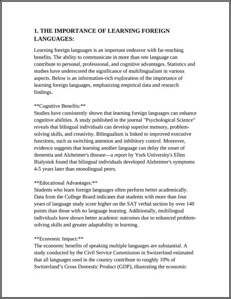 THE IMPORTANCE OF LEARNING FOREIGN LANGUAGES 4
