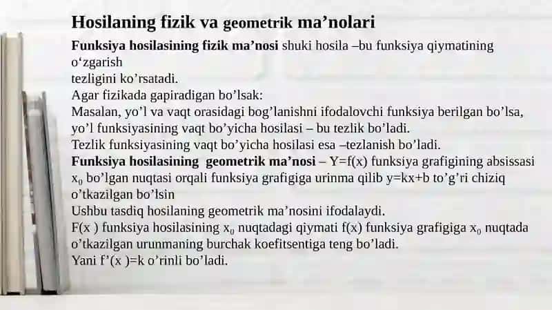 Hosilayordamida funksiyalarni tekshirish mavzusi 4