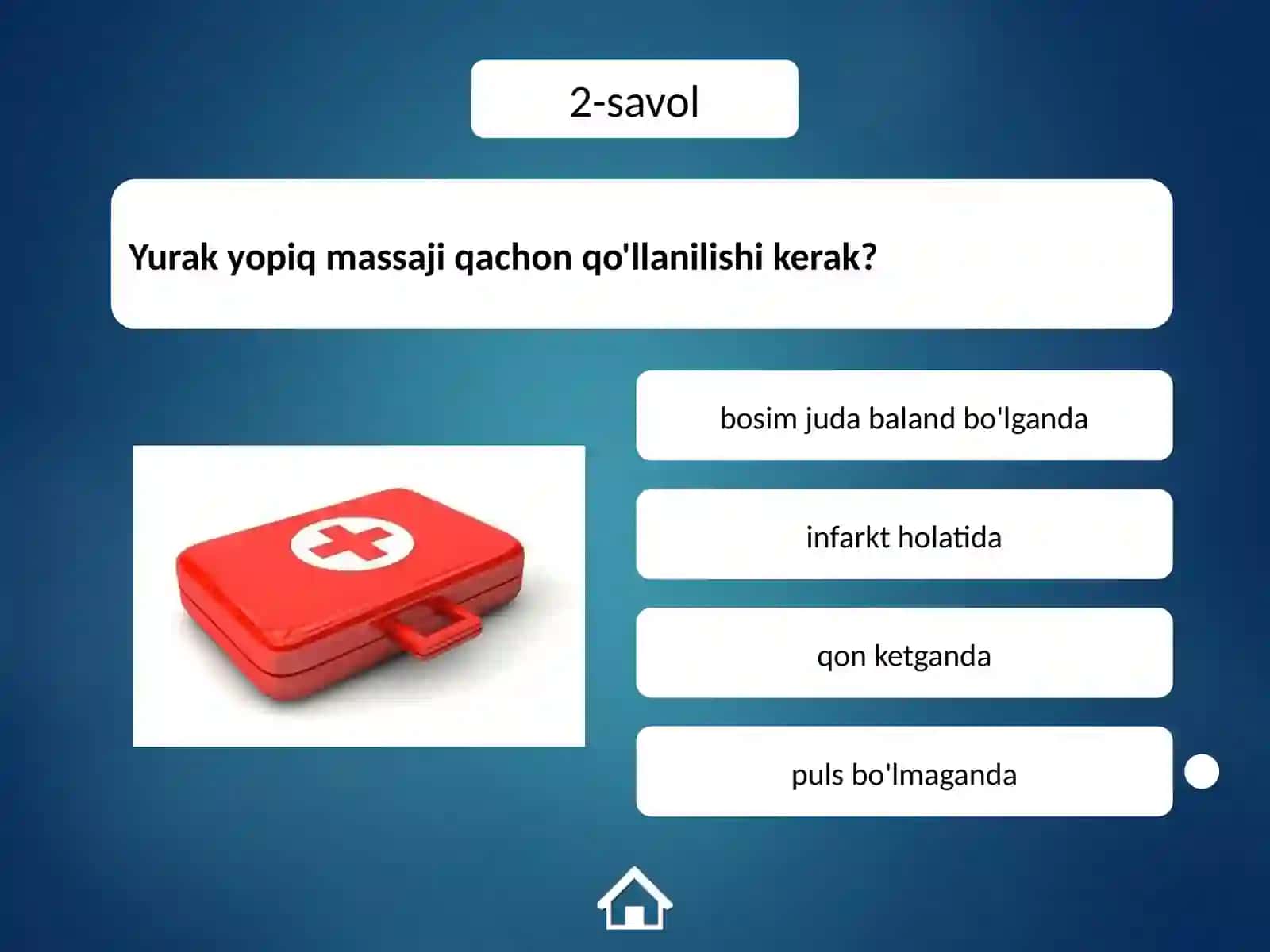 Kechiktirib bo'lmaydigan holatlarda birinchi tibbiy yordam 4
