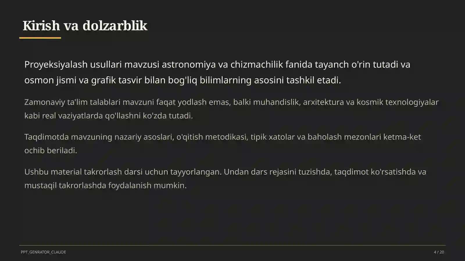 Proyeksiyalash usullari (8-sinf) 4