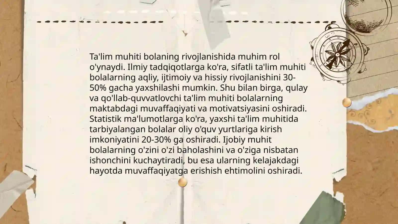Bola rivojlanishida muhitning tasiri 4
