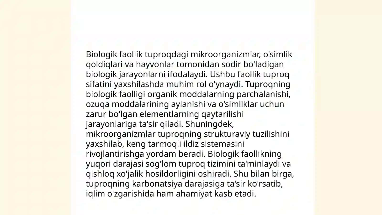 Tuproq qoplami ifloslangan hududlarning biologik faolligini o'rganish va tahlil qilish 4