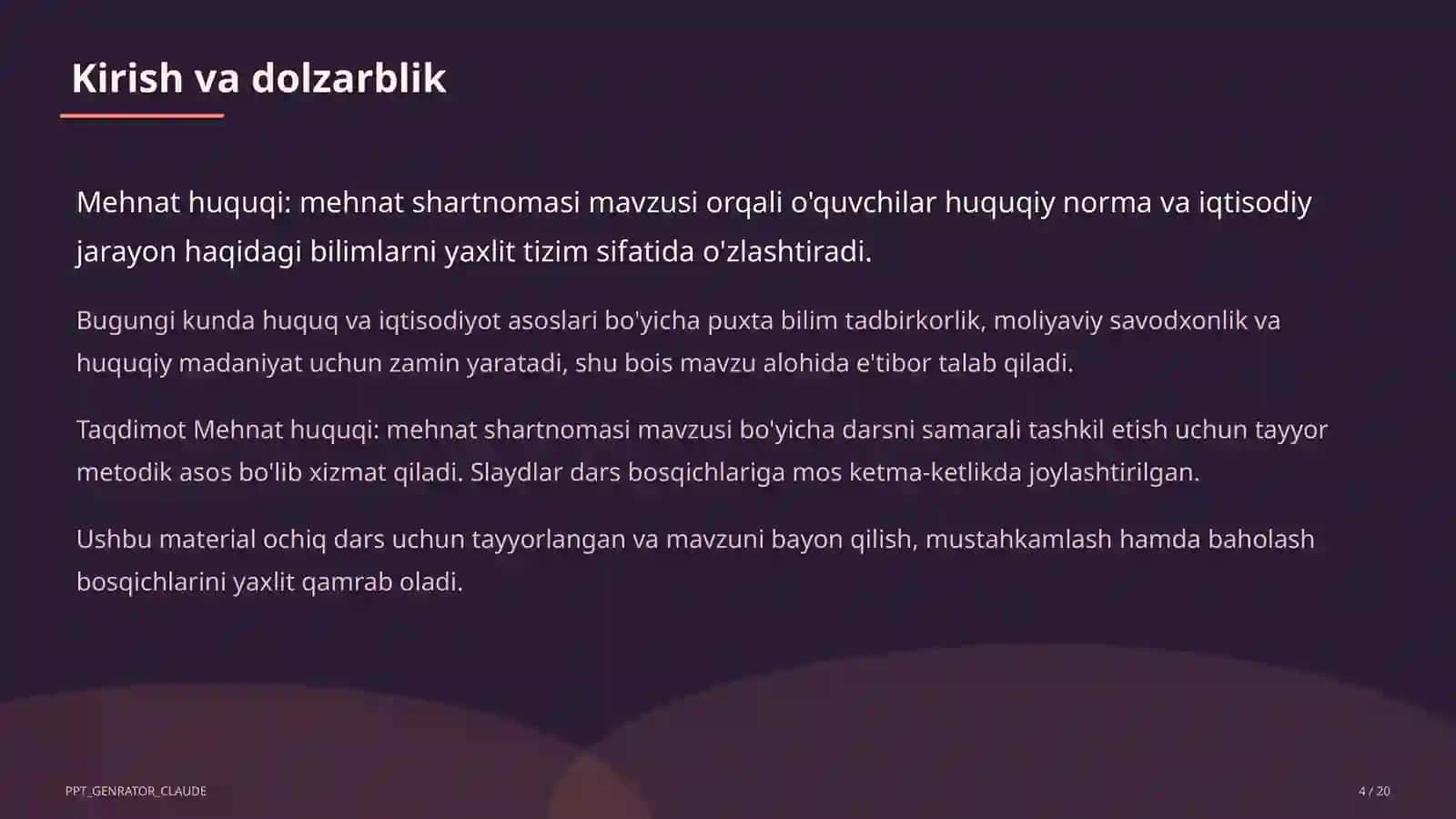 Mehnat huquqi: mehnat shartnomasi (9-sinf) 4