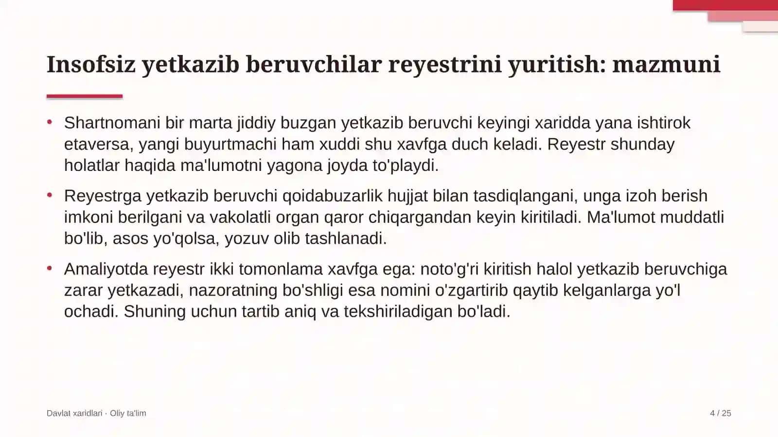 transportda insofsiz yetkazib beruvchilar reyestrini yuritish 1147 4